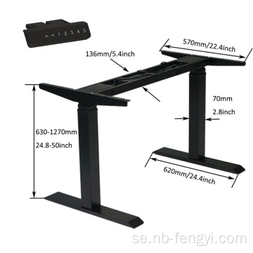 Högkvalitativ dubbelmotorisk precision hörnkontor skrivbord